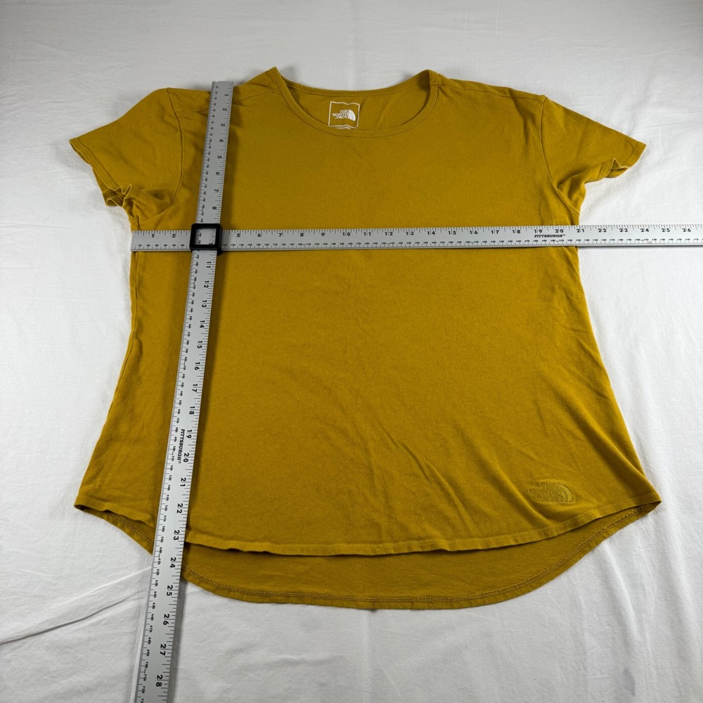The North Face Women's Size L Gold Short Sleeve Cotton Crew‎ Neck T-Shirt A8338 - Picture 3 of 9